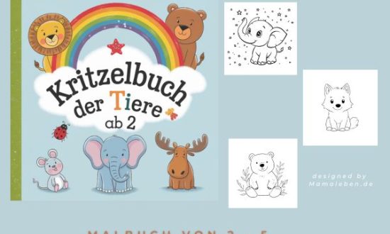 Kritzelbuch ab 1 Jahr und Malbuch ab 3. Malbuch Tiere