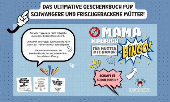 Geschenk für frische Mütter: Mama-Bingo Malbuch